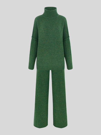 Plain Knit Pants Set