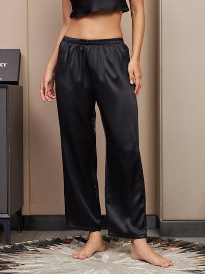 Seta Pura Tinta Unita Classic Pantaloni Di Sonno Delle Donne