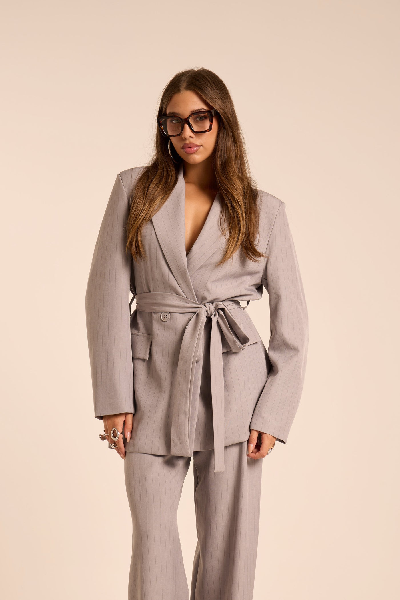 Laurel Grey Striped Suit