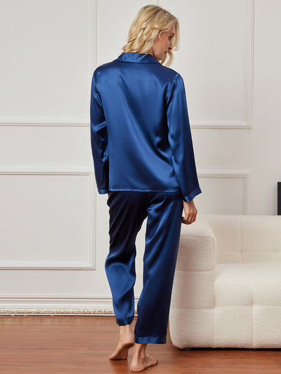 Pigiami Casual Da Donna in Pura Seta Con Bottoni