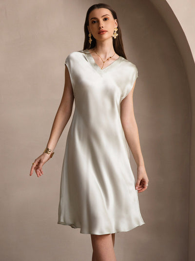 Elegante Camisola in Pura Seta Con Scollo a V