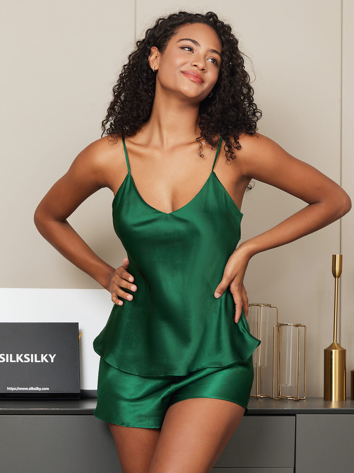 Cinghia di spaghetti pura seta canotta Pjs Set